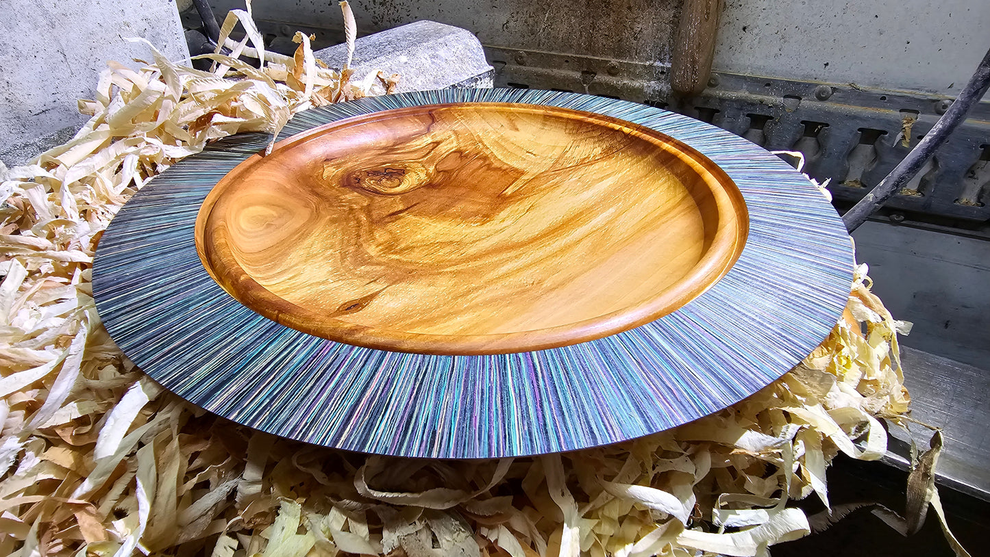 Handcrafted Apple Wood Plate with Acrylic Paint - PipejaWood