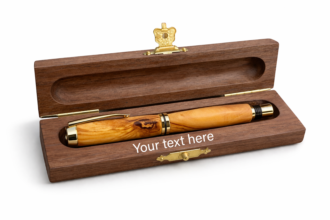 Handgefertigter Füllfederhalter aus Olivenholz – Luxuriöses Schreibgerät aus Holz, Einzigartiges Geschenk