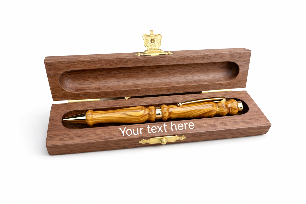 Handgefertigter Kugelschreiber aus Olivenholz – Luxus-Holzkugelschreiber, Einzigartiges Geschenk