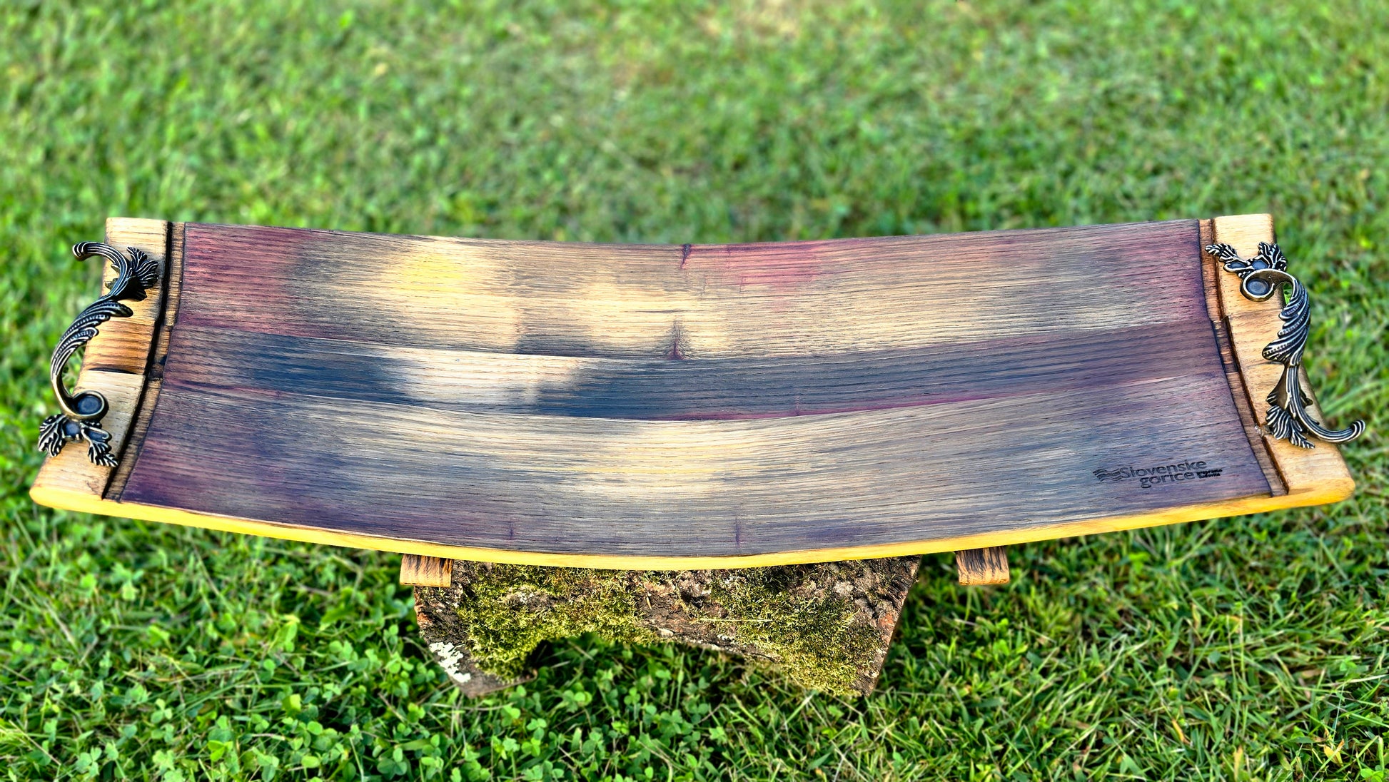 Sustainable reclaimed wood serving tray food safe Danish oil finish