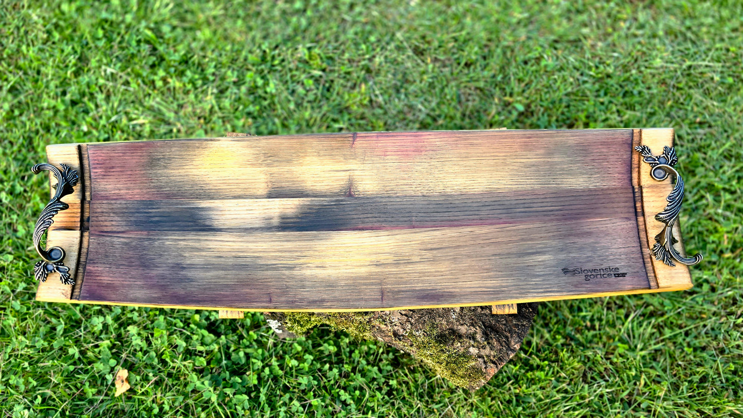 Artisan oak and acacia wood board handmade in Europe large size