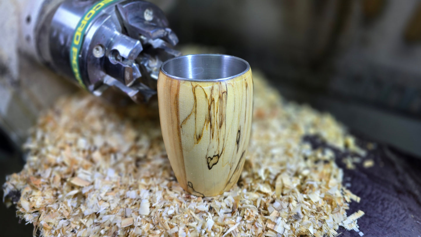 Ročno izdelana skodelica za kavo in čaj iz brezovega lesa – edinstvena lesena skodelica