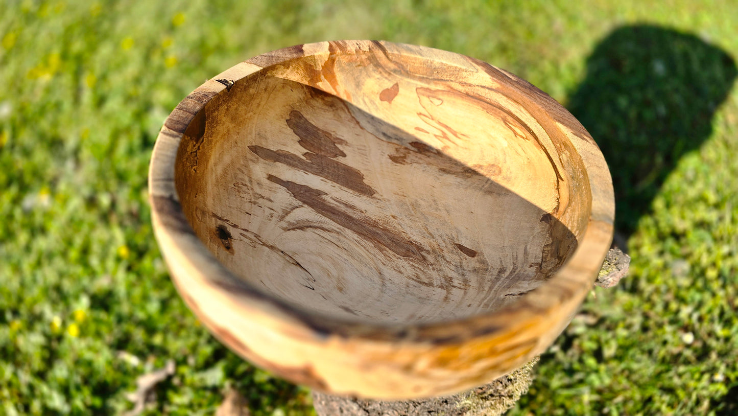 Decorative handmade walnut wood bowl