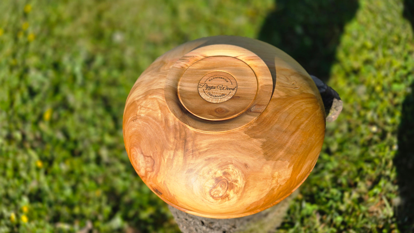 Elegant wooden centerpiece bowl handmade in Slovenia
