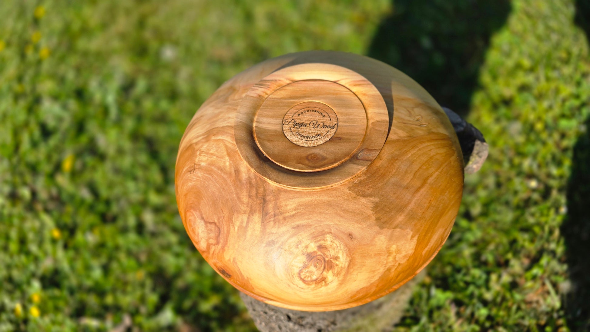 Elegant wooden centerpiece bowl handmade in Slovenia