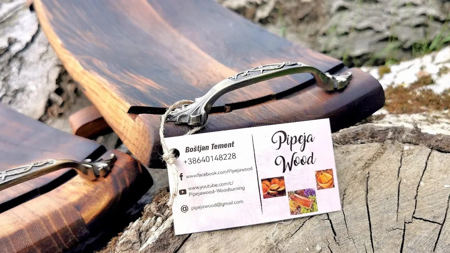 reclaimed oak barrel wood charcuterie board with natural curved shape