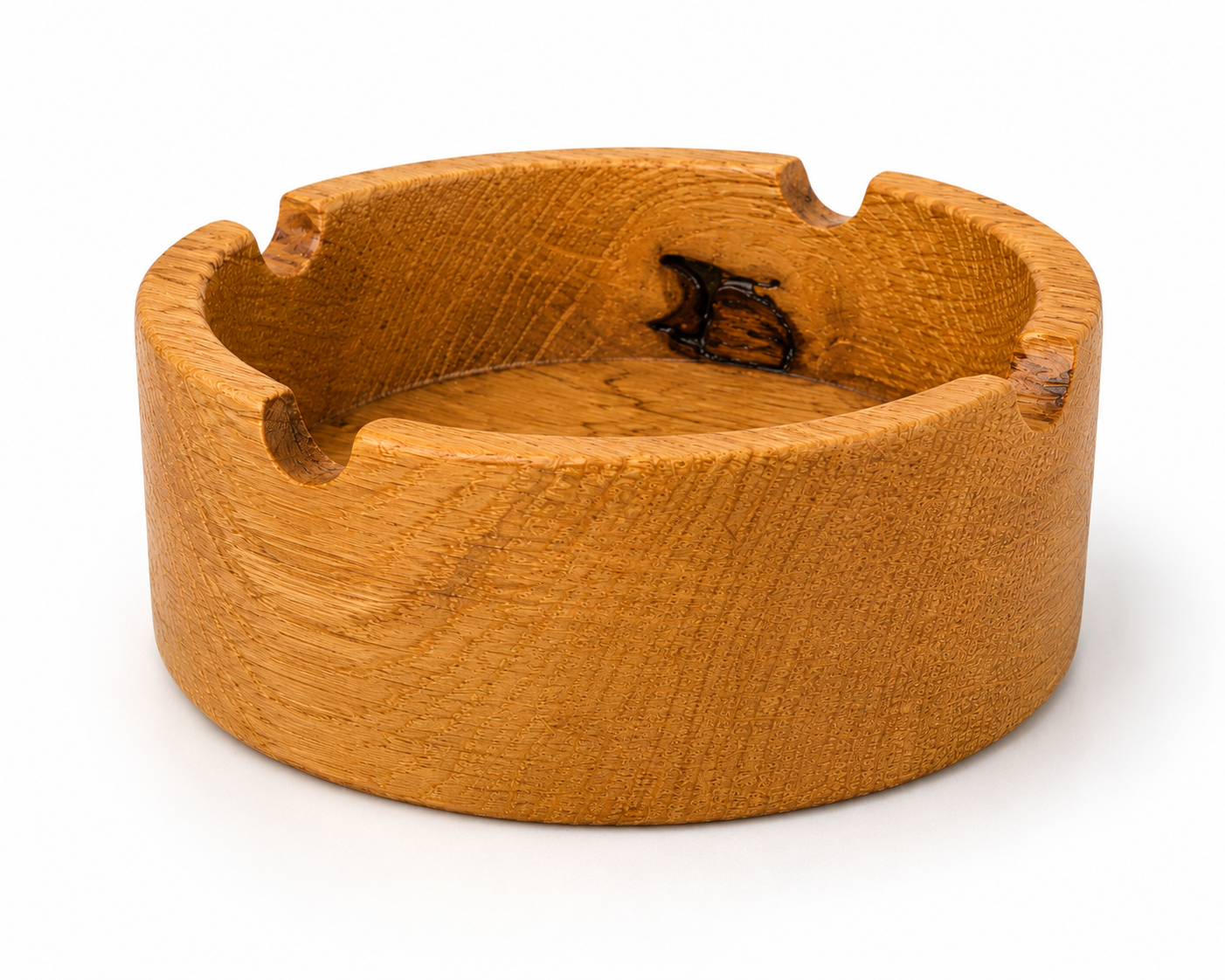 Personalisierter Aschenbecher aus Eichenholz mit Gravur – Handgefertigter Aschenbecher aus massiver Eiche 12cm x 5cm