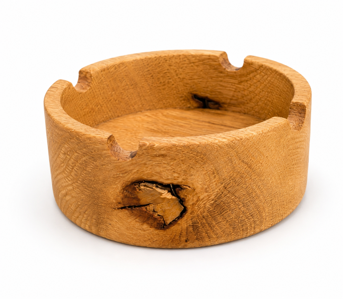 Personalisierter Aschenbecher aus Eichenholz mit Gravur – Handgefertigter Aschenbecher aus massiver Eiche 12cm x 5cm