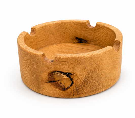 Personalisierter Aschenbecher aus Eichenholz mit Gravur – Handgefertigter Aschenbecher aus massiver Eiche 12cm x 5cm