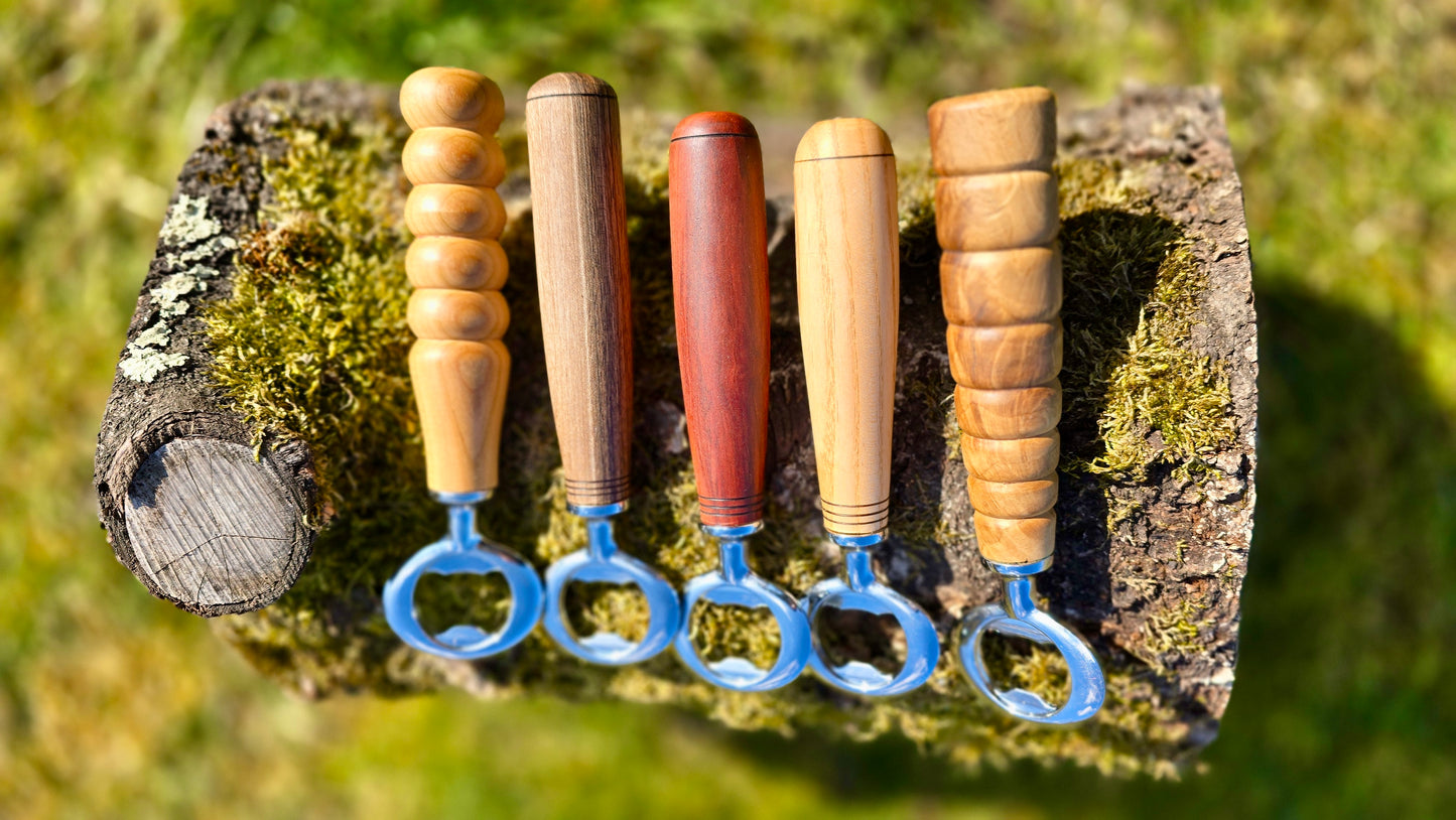 Handmade Wooden Bottle Opener | Customisable Oak, Walnut, Cherry, Pear, and Ash
