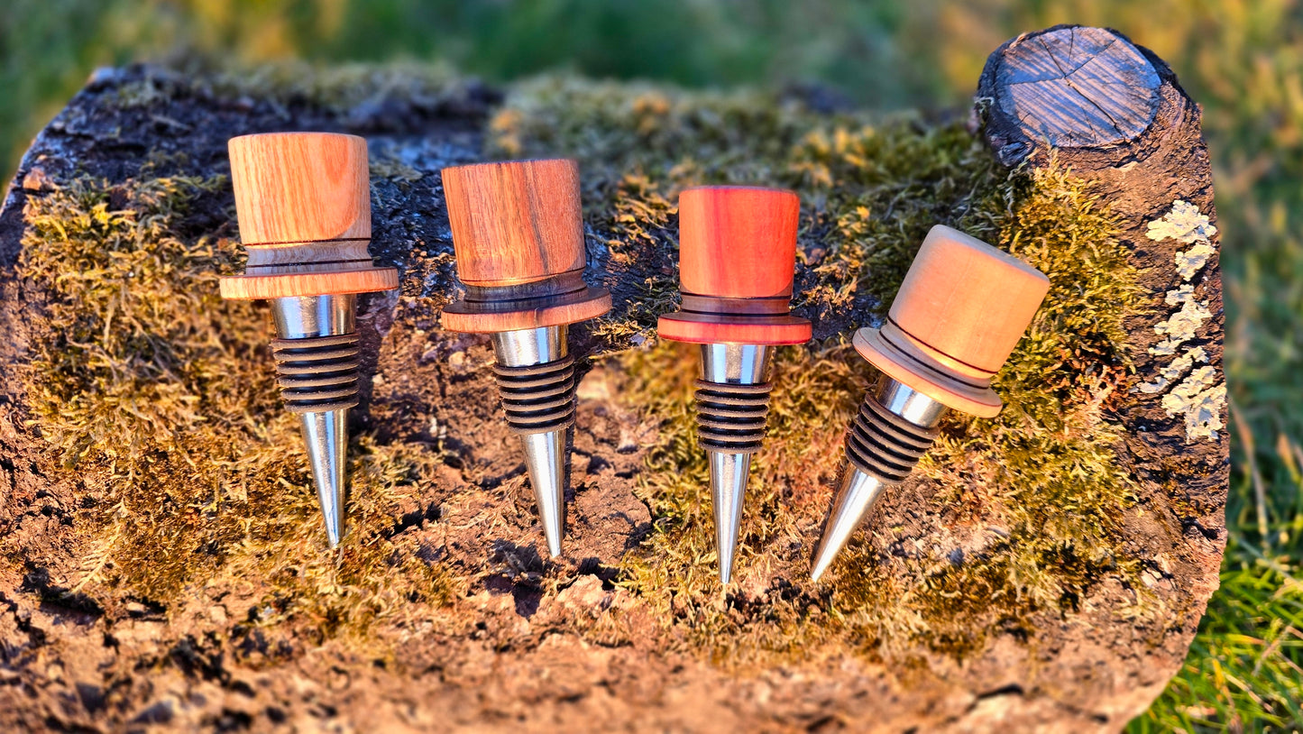 Handmade Wooden Bottle Stopper - cowboy hat