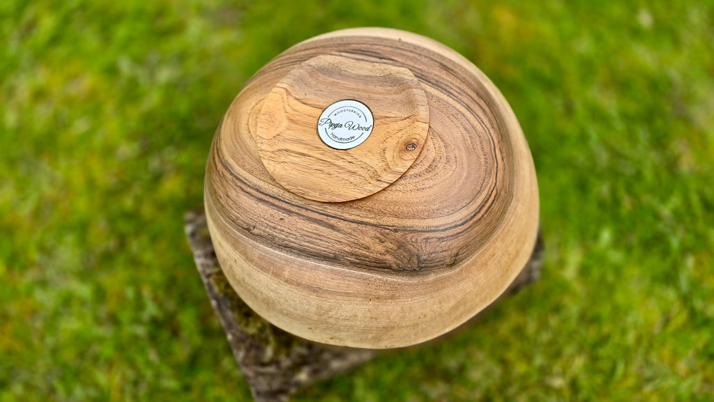 Handmade Walnut Wooden Bowl with Natural Edge 