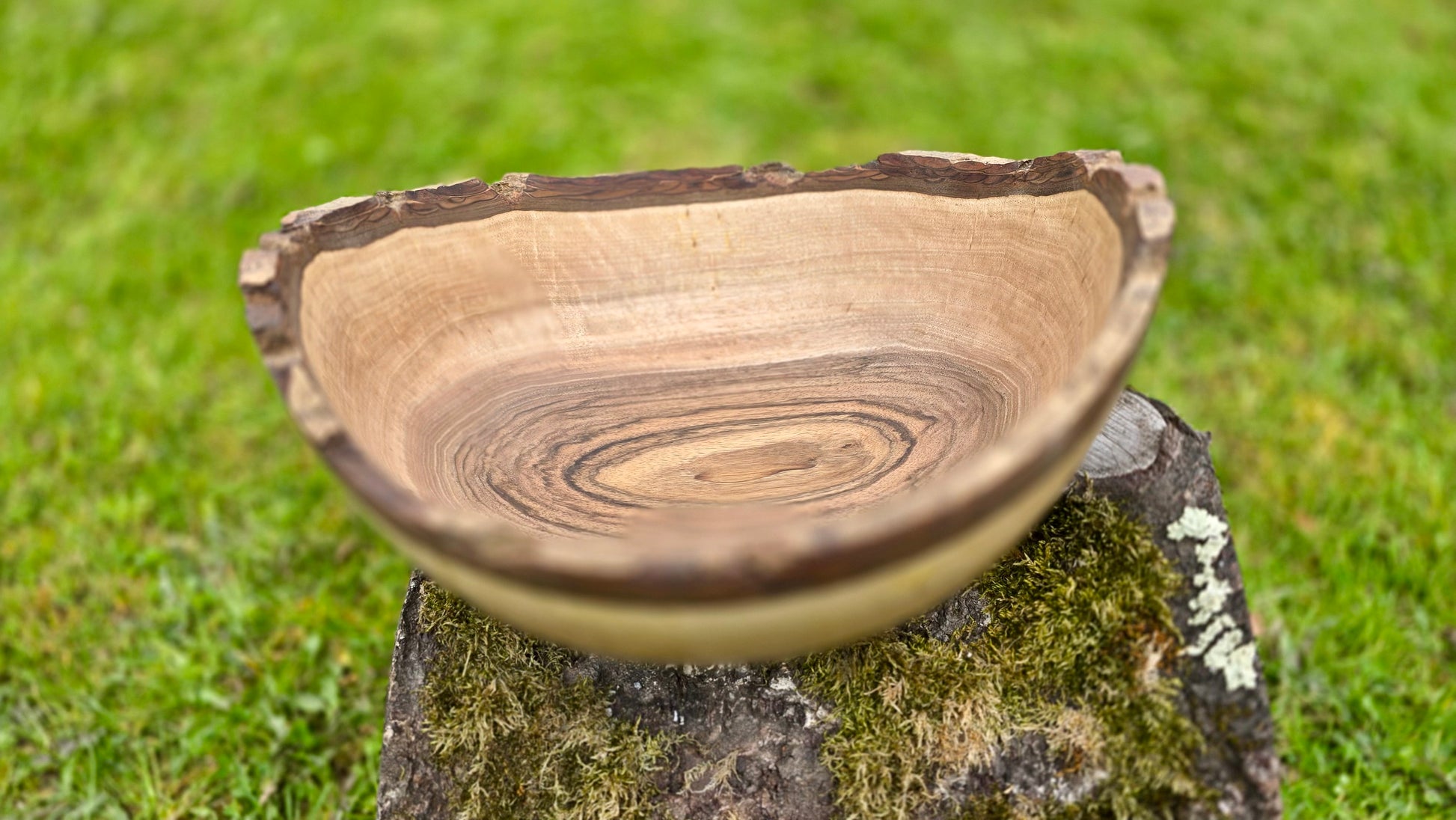 Handmade Walnut Wooden Bowl with Natural Edge 