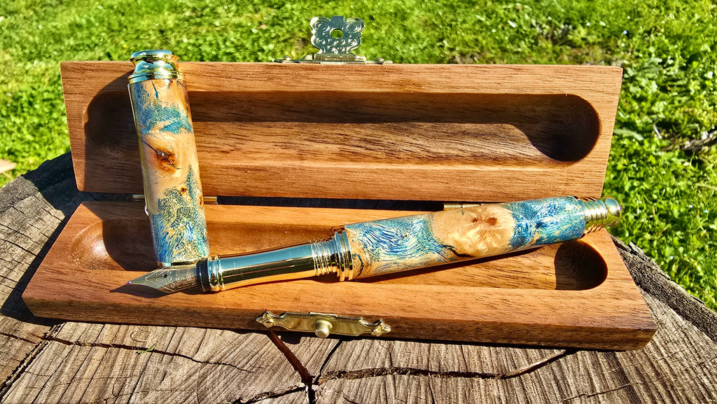 Stabilized Poplar Burl Fountain Pen – Handmade Luxury Pen
