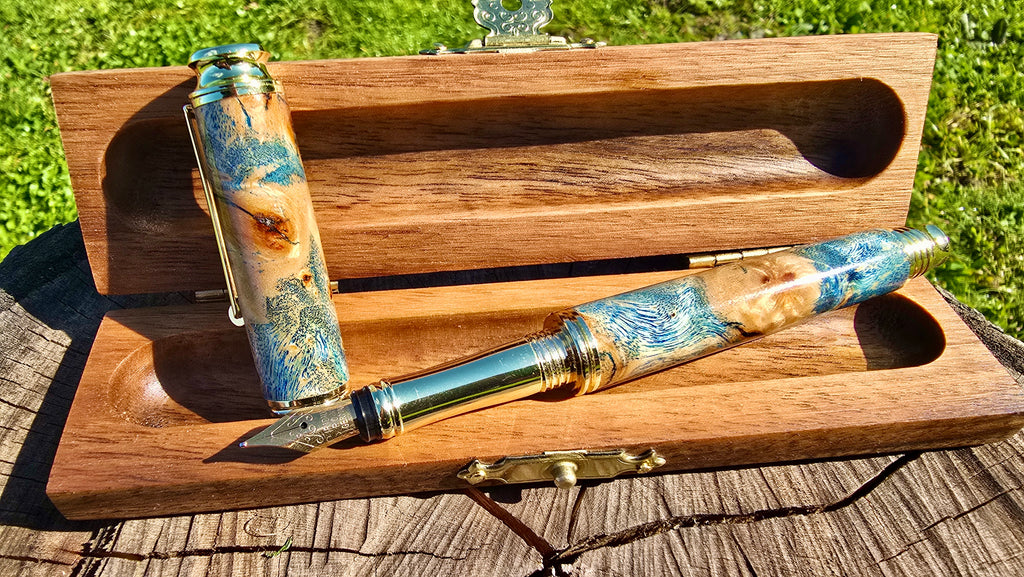 Stabilized Poplar Burl Fountain Pen – Handmade Luxury Pen