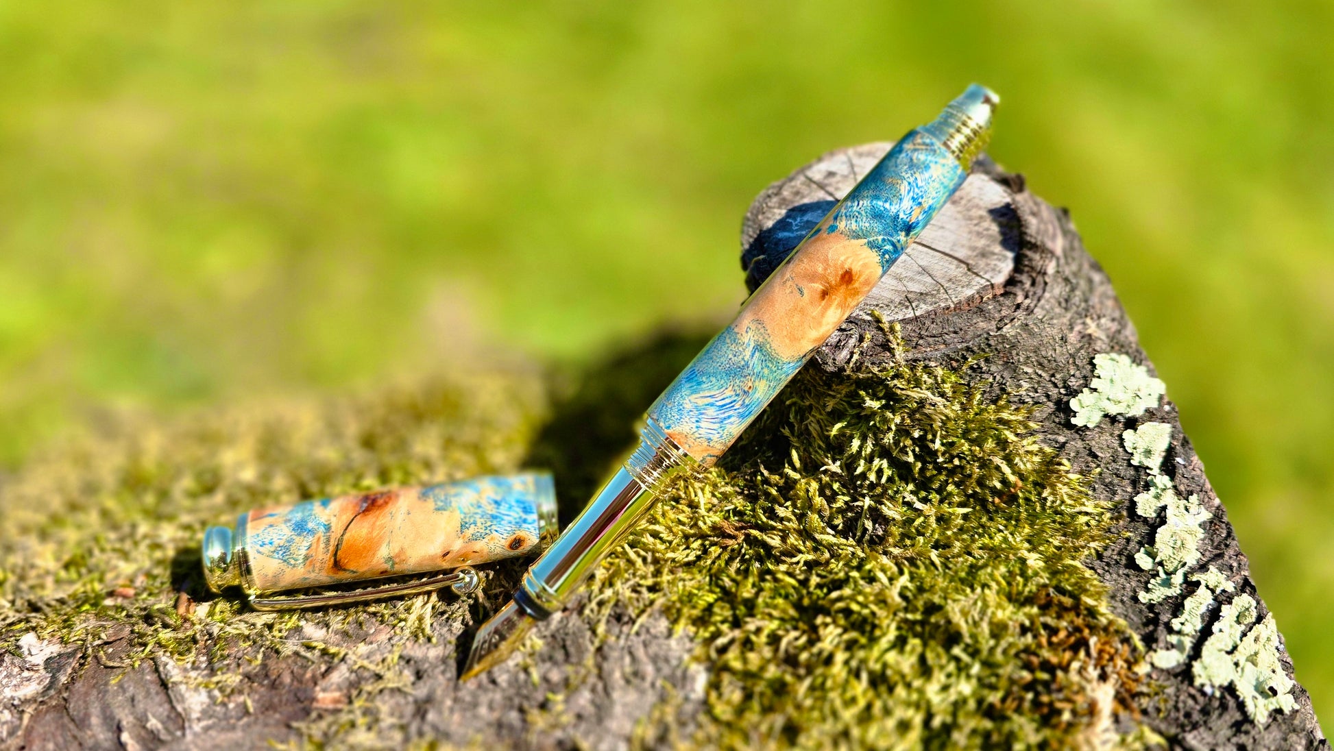 Artisan handmade fountain pen gift set with walnut wooden box perfect for writers and collectors