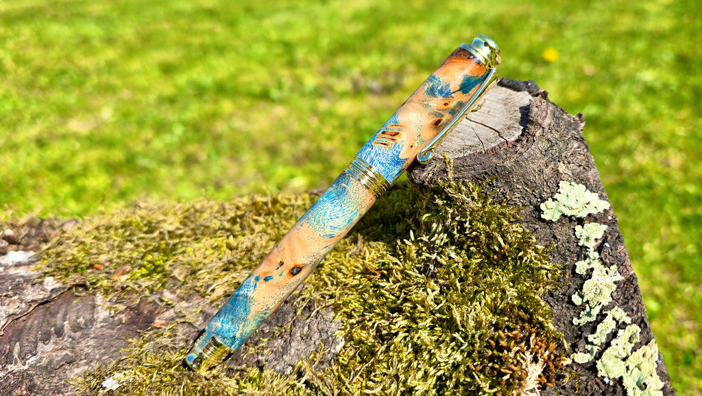 Stabilized Poplar Burl Fountain Pen – Handmade Luxury Pen