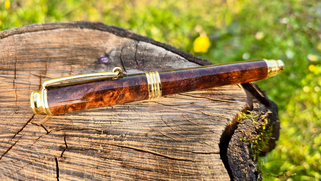 Handcrafted Stabilized Walnut Burl Fountain Pen