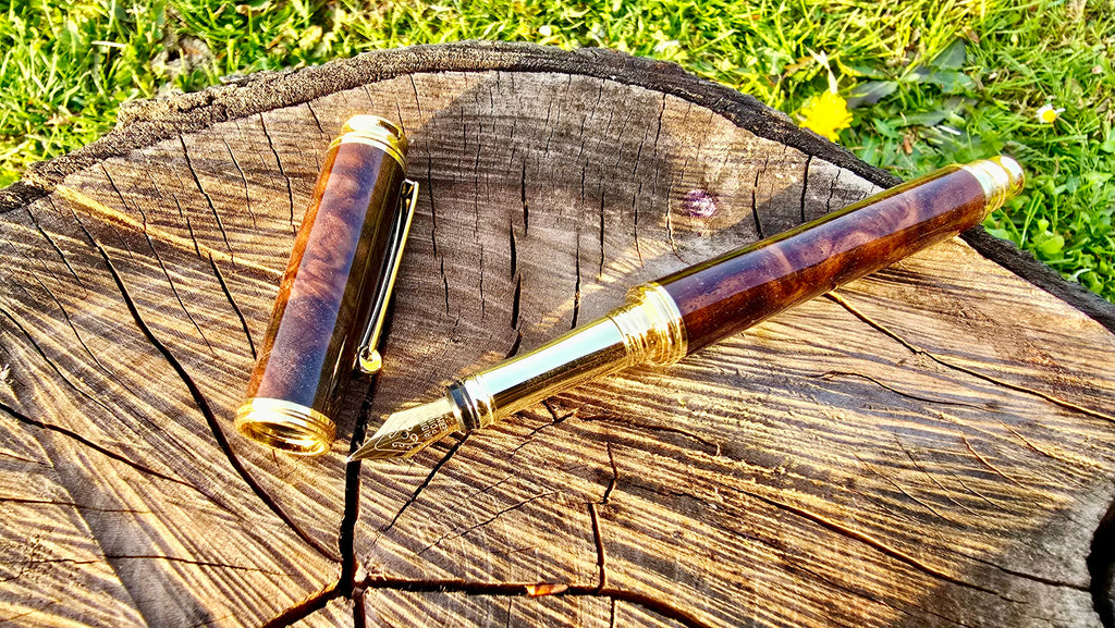 Handcrafted Stabilized Walnut Burl Fountain Pen