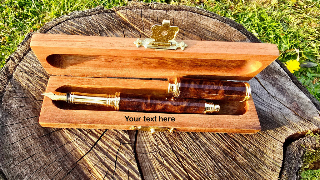 Handcrafted Stabilized Walnut Burl Fountain Pen