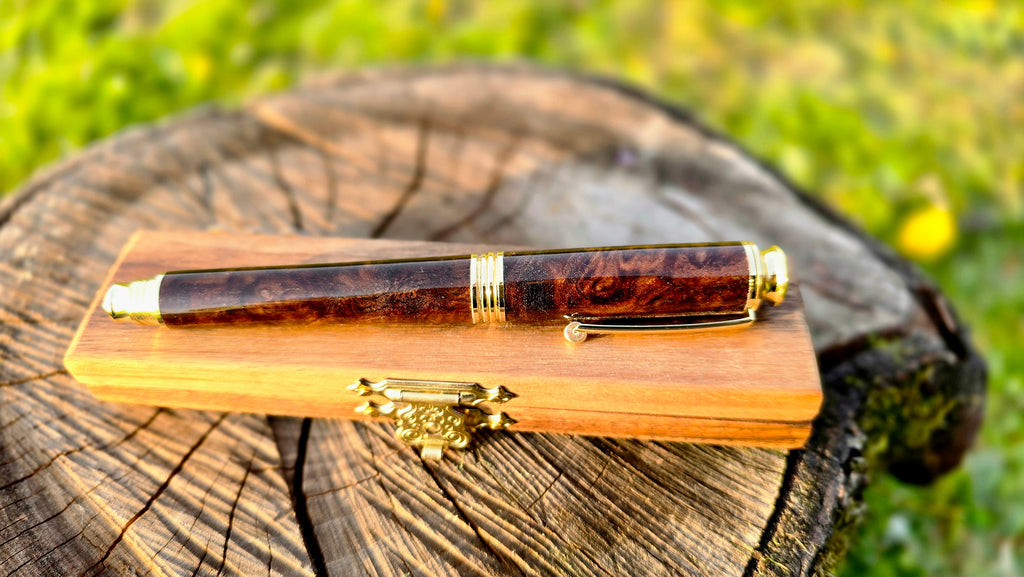 Handcrafted Stabilized Walnut Burl Fountain Pen