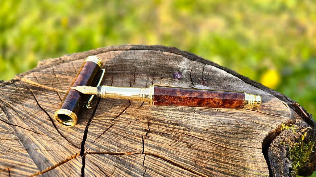 Handcrafted Stabilized Walnut Burl Fountain Pen