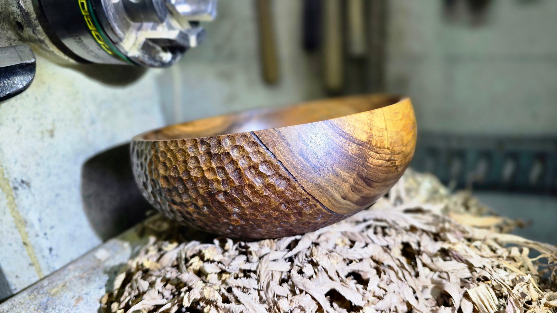 Hand-Carved Walnut Wood Decorative Bowl