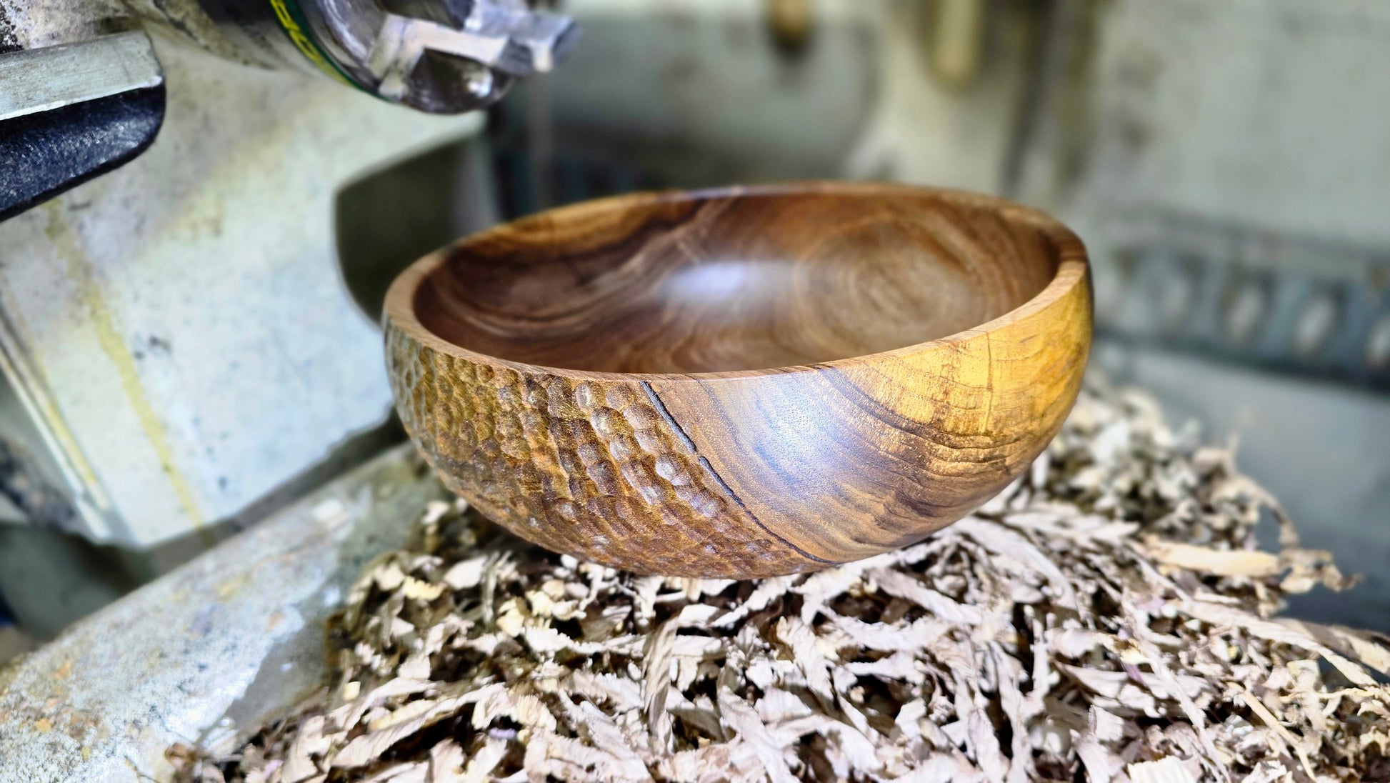 Hand-Carved Walnut Wood Decorative Bowl
