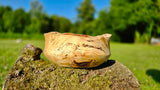 Handmade spalted birch wood bowl with natural edge – rustic decorative centerpiece, artisan-turned with unique spalting patterns