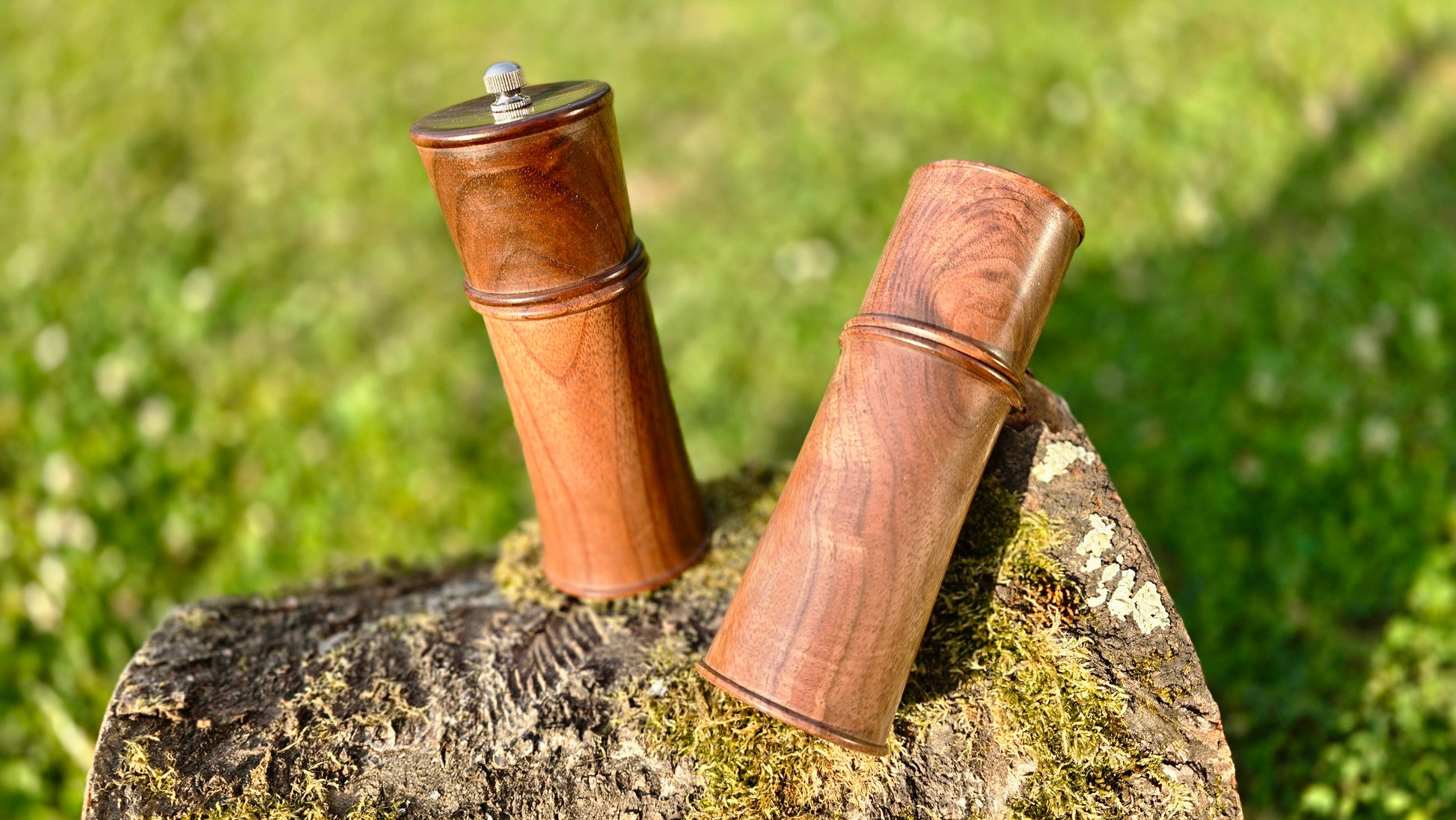 Detail of Propolitura finish on American Black Walnut pepper mill