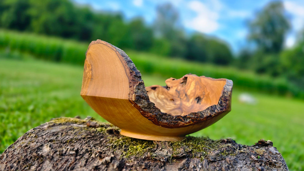 olive wood centerpiece bowl 19cm x 10cm