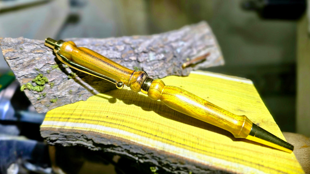 Yellow Sumac wood pen – handmade bright yellow wooden pen