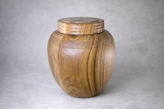 large handmade wooden pet urn for large dogs
