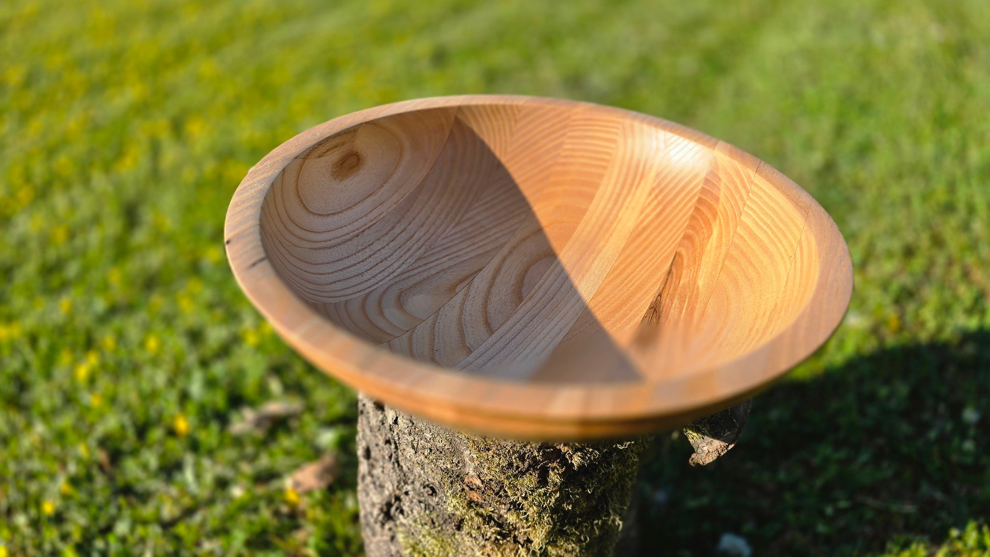 Large laminated ash wood centerpiece bowl