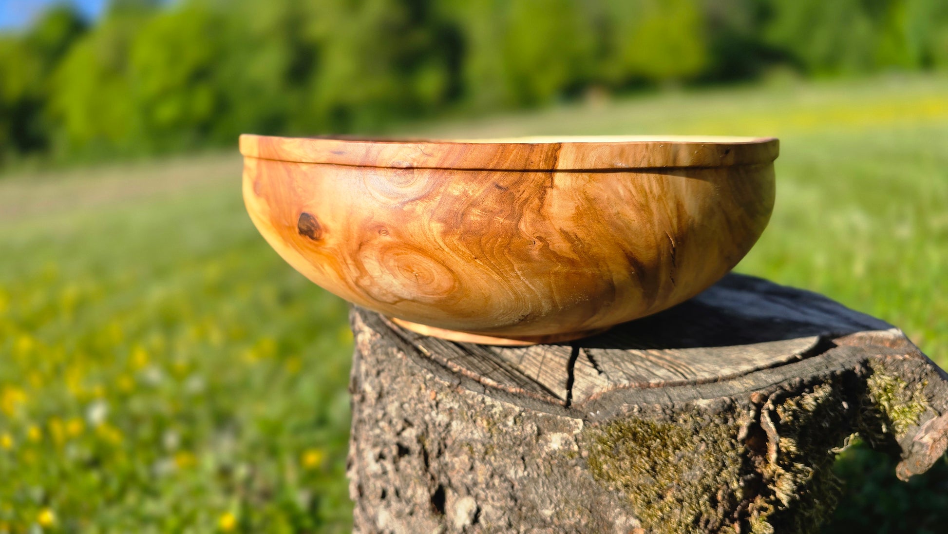 Luxury handmade wooden apple wood centerpiece bowl