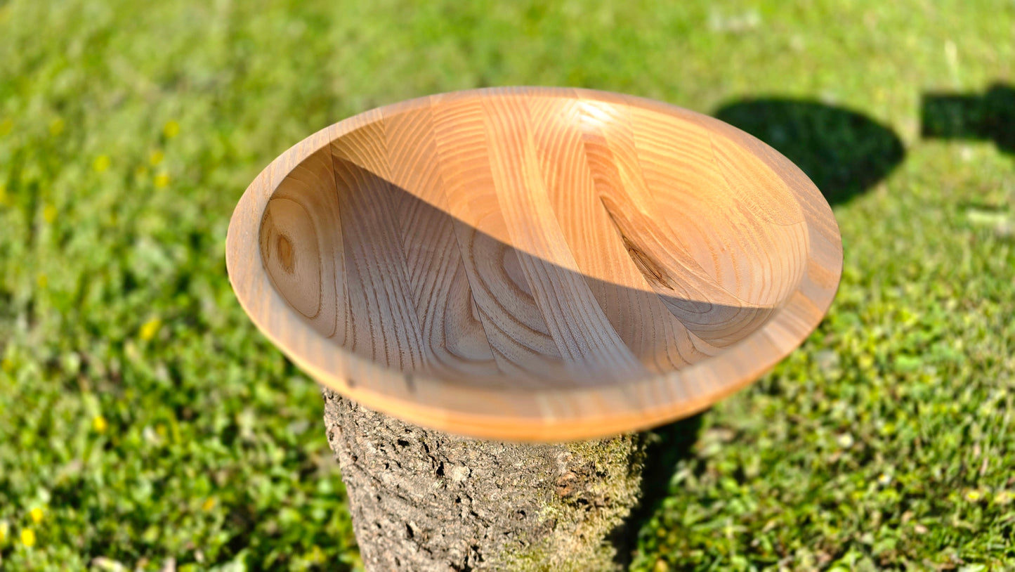 Modern rustic ash wood centerpiece bowl