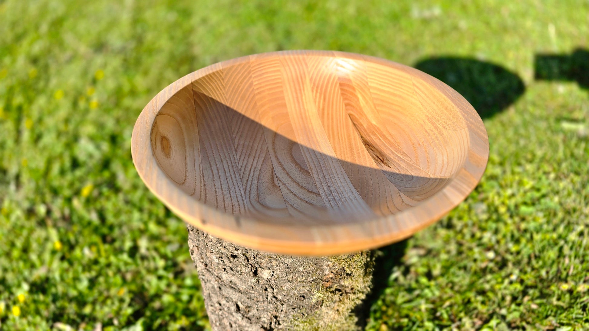 Modern rustic ash wood centerpiece bowl