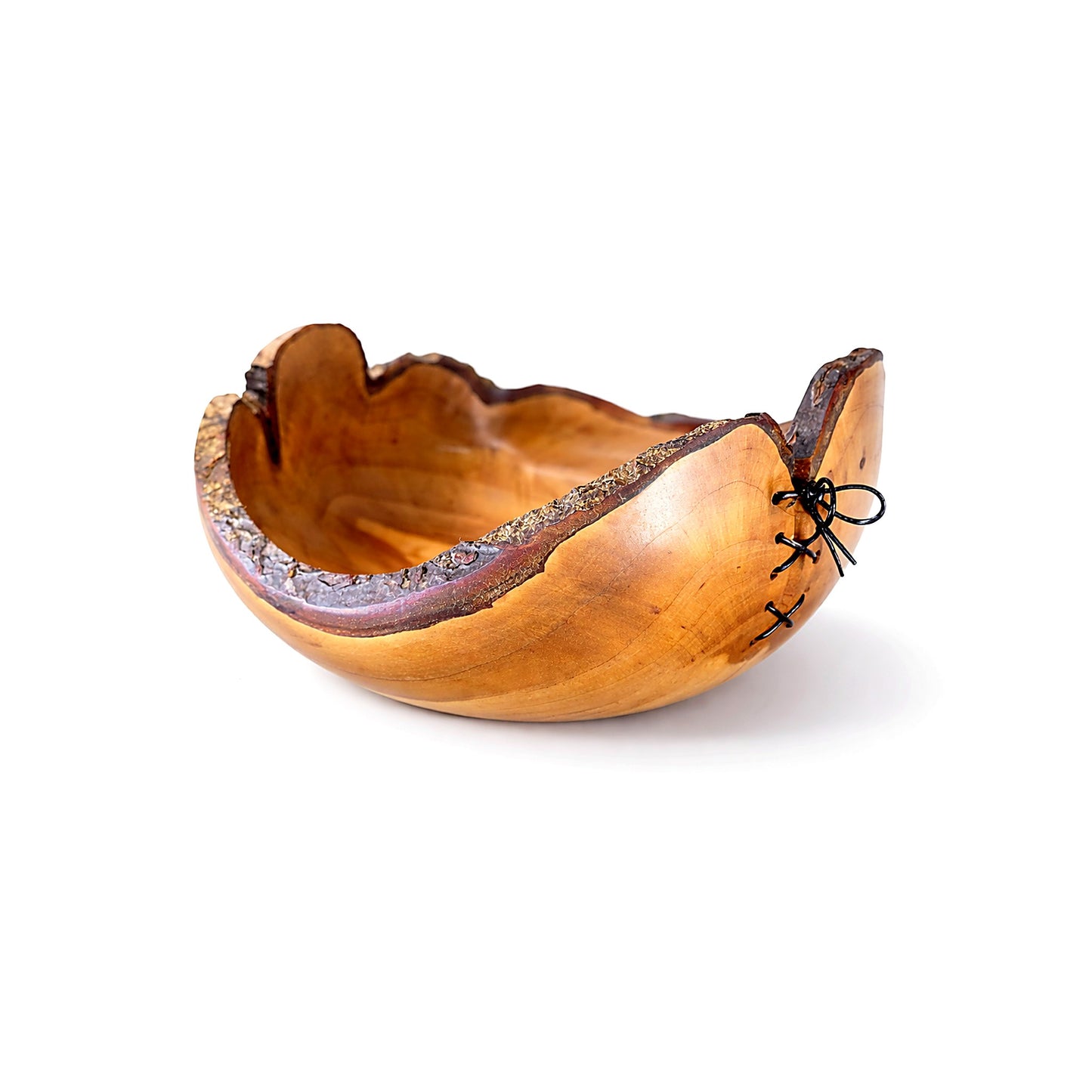 Natural edge wooden bowl handcrafted