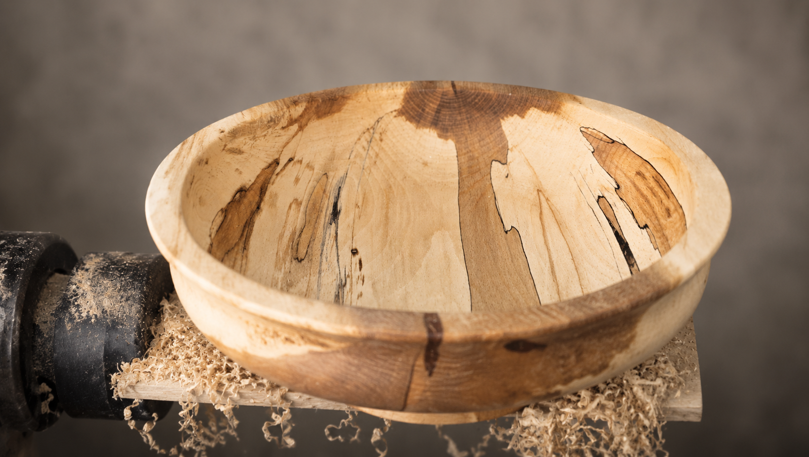 Unique woodturned bowl made from spalted beech wood