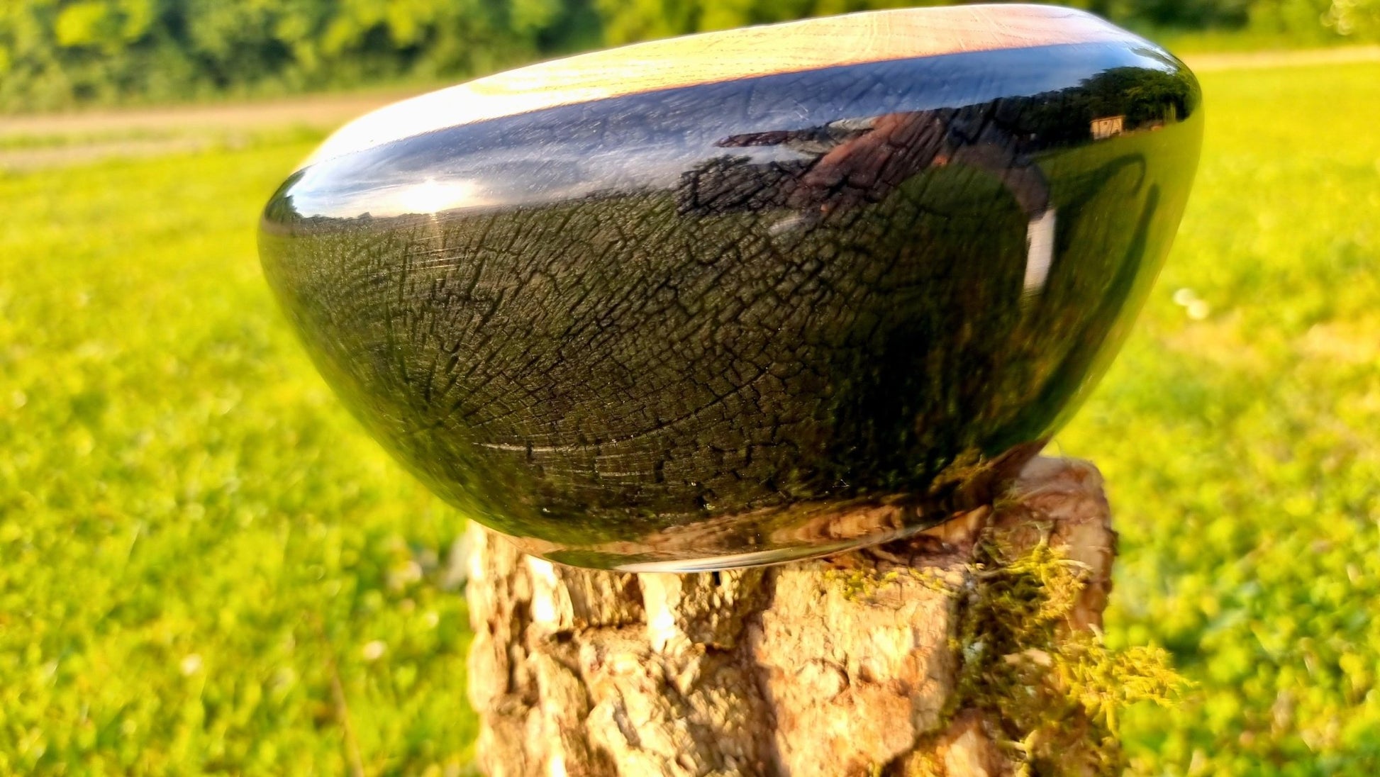 burned oak wood texture combined with epoxy resin in handmade luxury bowl