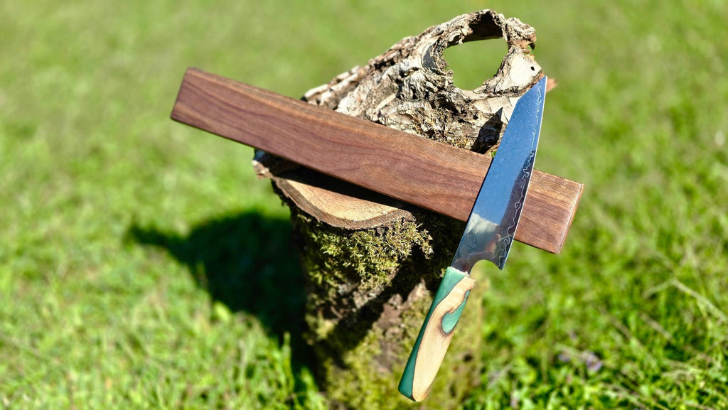Handcrafted Magnetic Knife Holder – Elegant Wood Design | 40cm x 6cm (15.75in x 2.36in) - PipejaWood