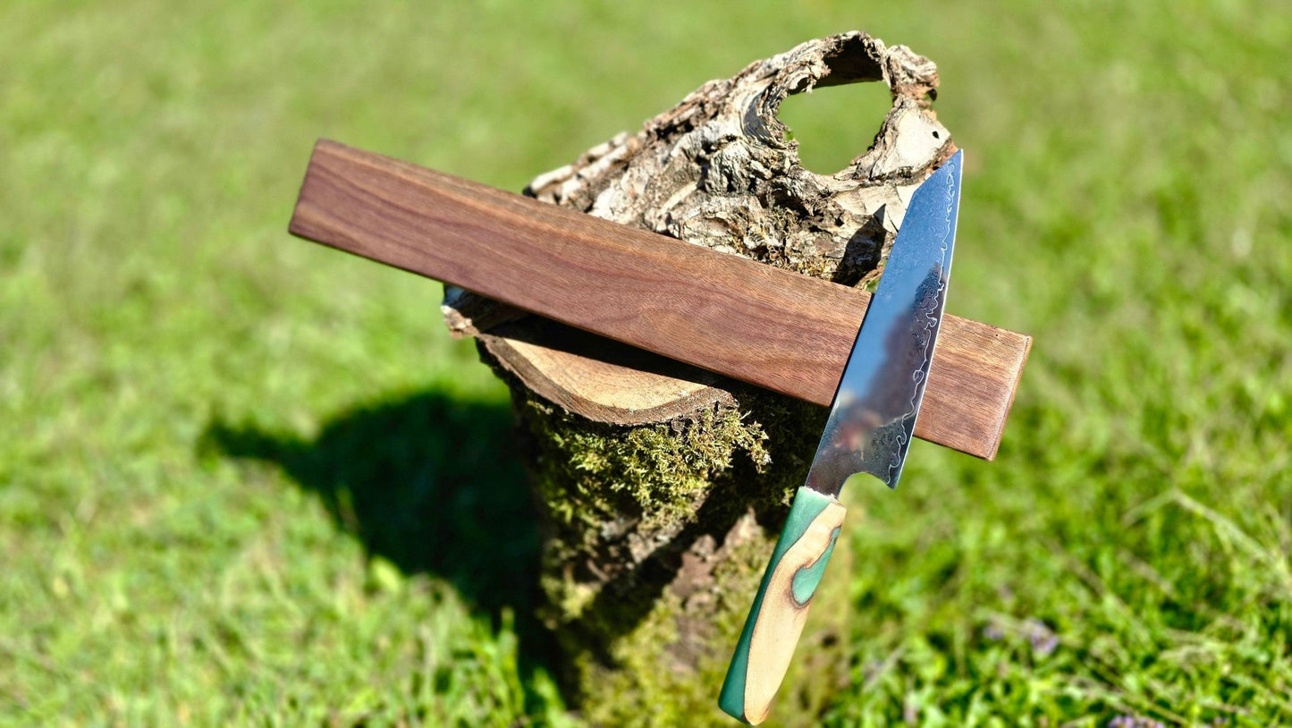 Handcrafted Magnetic Knife Holder – Elegant Wood Design | 40cm x 6cm (15.75in x 2.36in) - PipejaWood