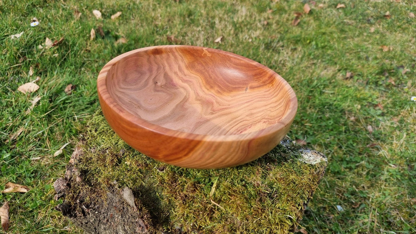 solid plum wood serving bowl handcrafted artisan