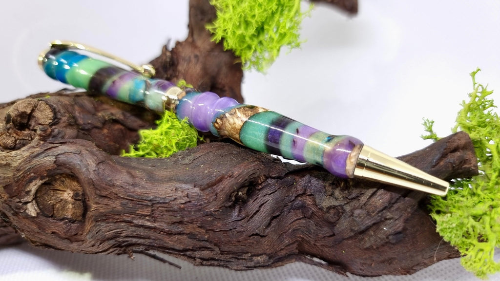 Handmade Epoxy Resin Pen – Custom Luxury Pen with Vibrant Resin Swirls | Unique Writing Instrument - PipejaWood
