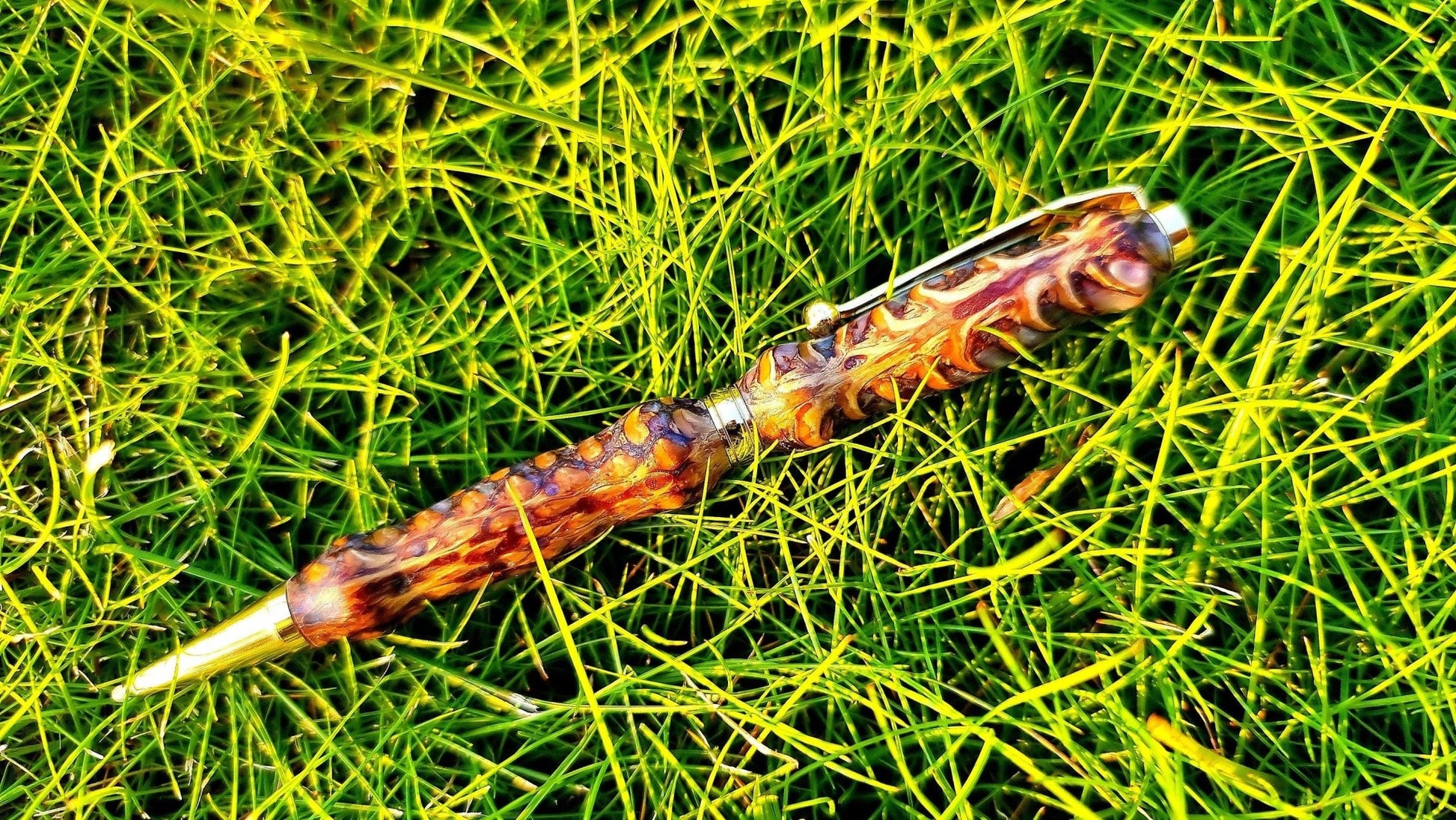 premium handmade ballpoint pen epoxy resin pine cones