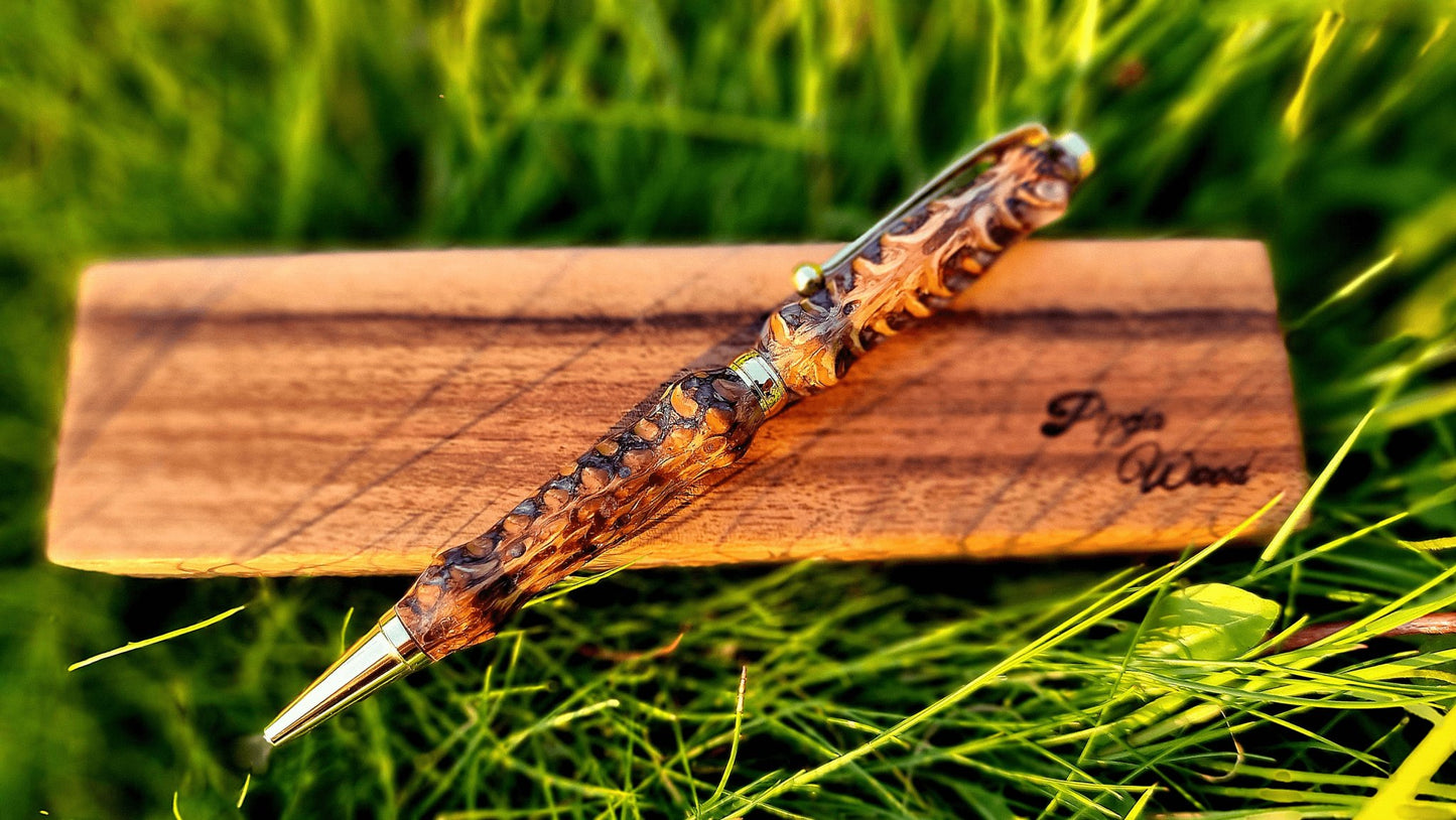luxury handmade epoxy pen natural pine cone design