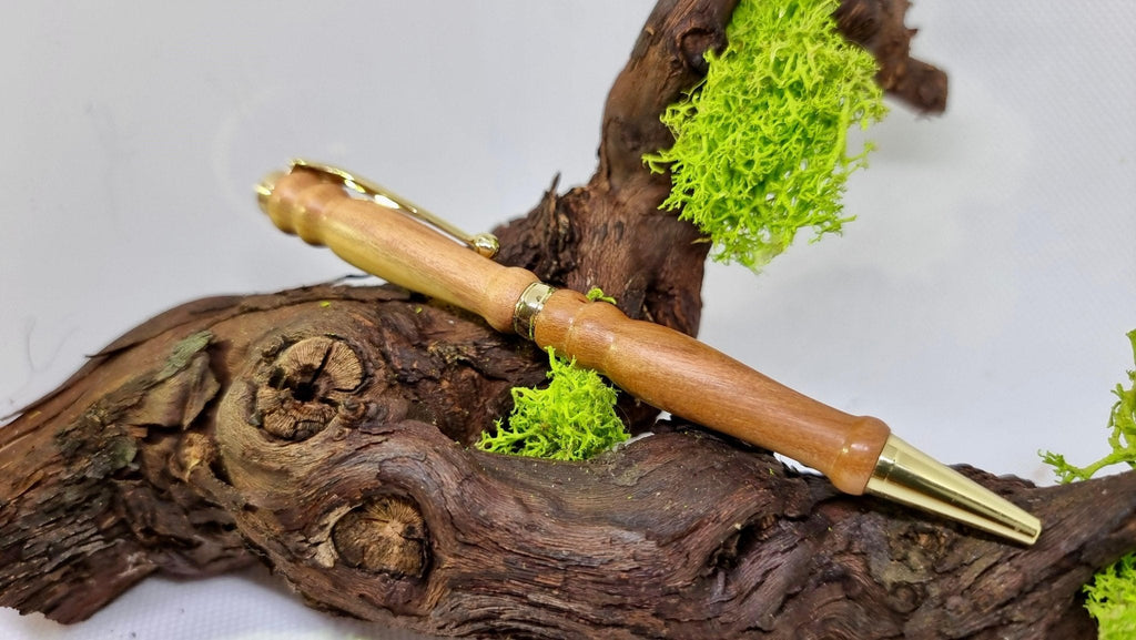 Handmade Pen from Plum Wood – Custom Luxury Ballpoint Pen | Unique Writing Instrument - PipejaWood