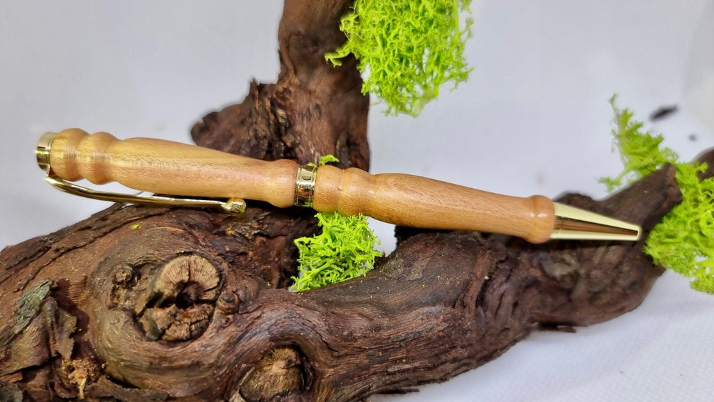 Handmade Pen from Plum Wood – Custom Luxury Ballpoint Pen | Unique Writing Instrument - PipejaWood