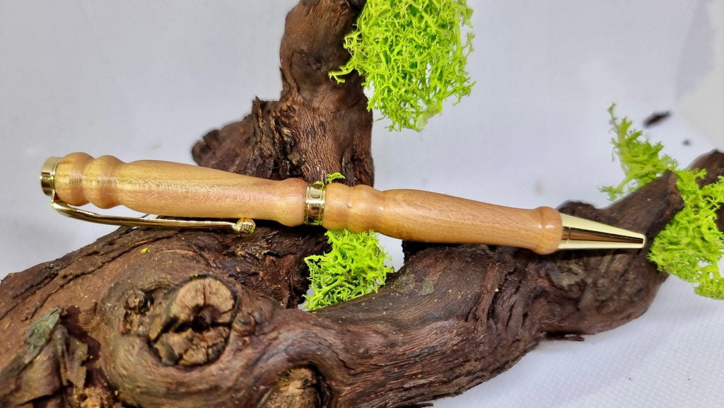 Handmade Pen from Plum Wood – Custom Luxury Ballpoint Pen | Unique Writing Instrument - PipejaWood