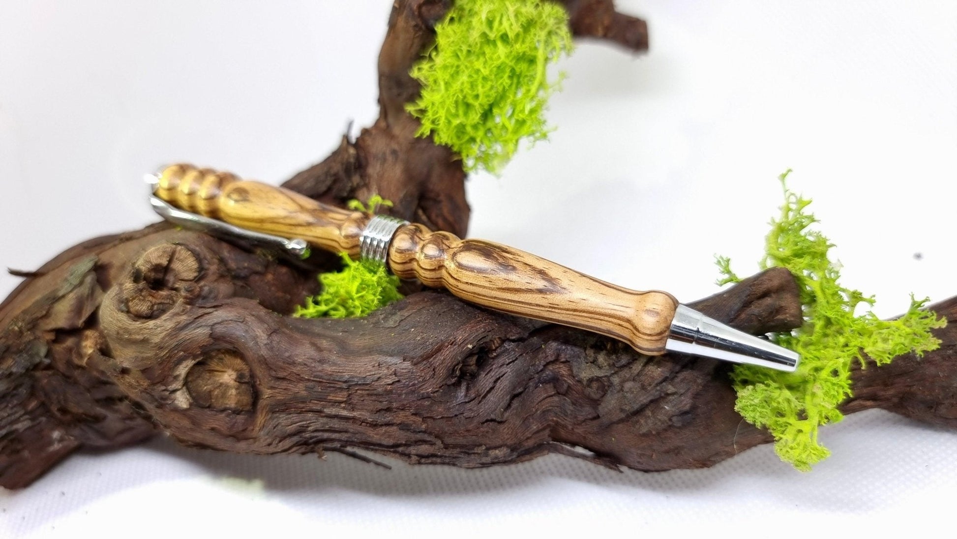 Handmade Pen from Zebrano Wood – Custom Luxury Ballpoint Pen | Unique Writing Instrument - PipejaWood